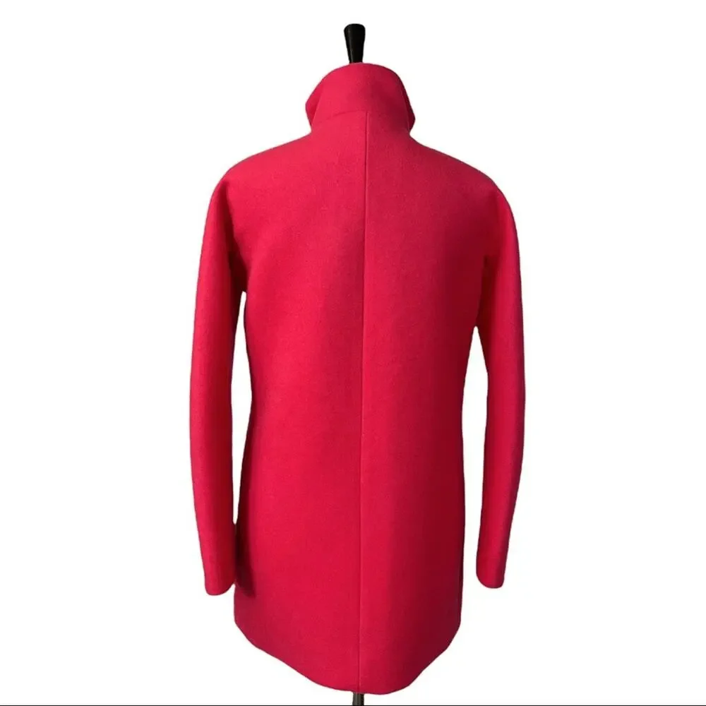 J. Crew Women's Wool Blend Stadium Cocoon Zip Front Coat Pink Women's Size 0 - Picture 6 of 12